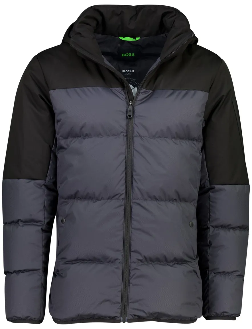 BOSS Green parka jas donkerblauw effen waterafstotend