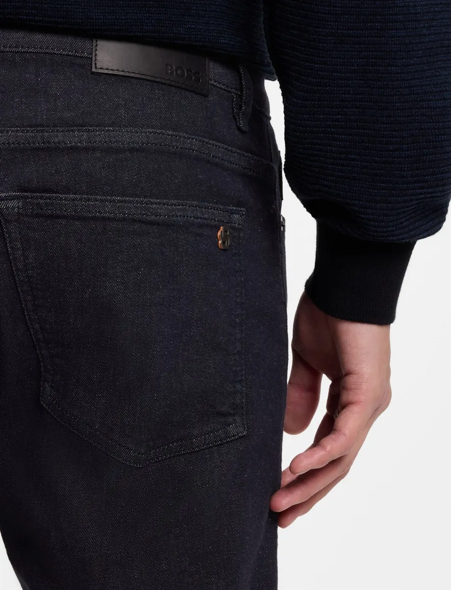 BOSS Orange broek donkerblauw 5 pocket model spijker