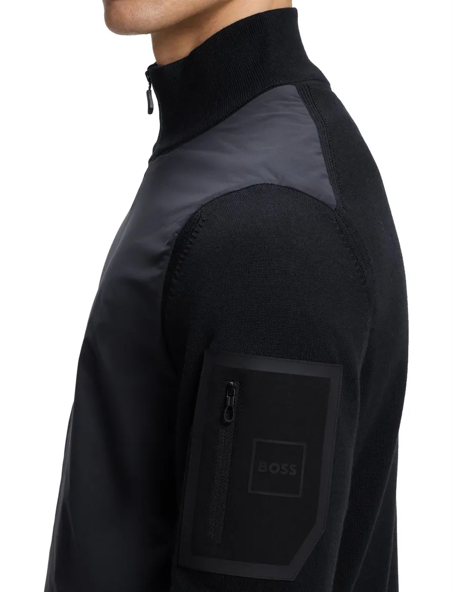 BOSS Green vest donkerblauw outdoor