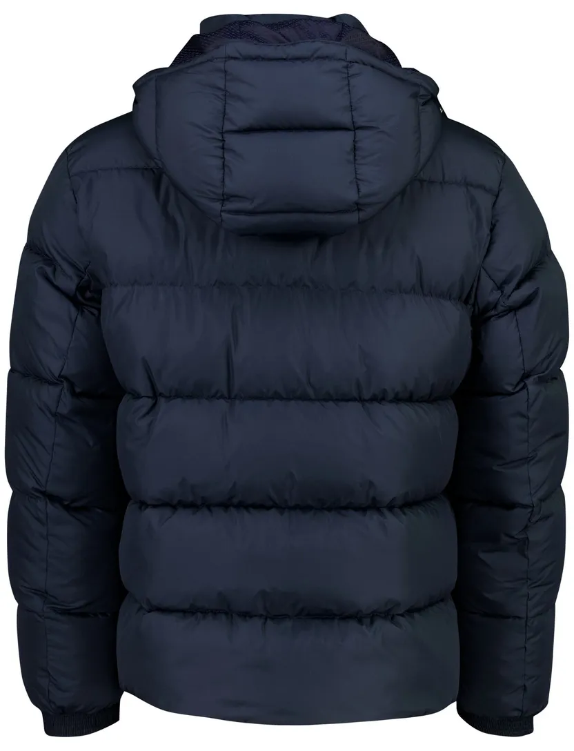 Parka jas BOSS Black donkerblauw gevoerd