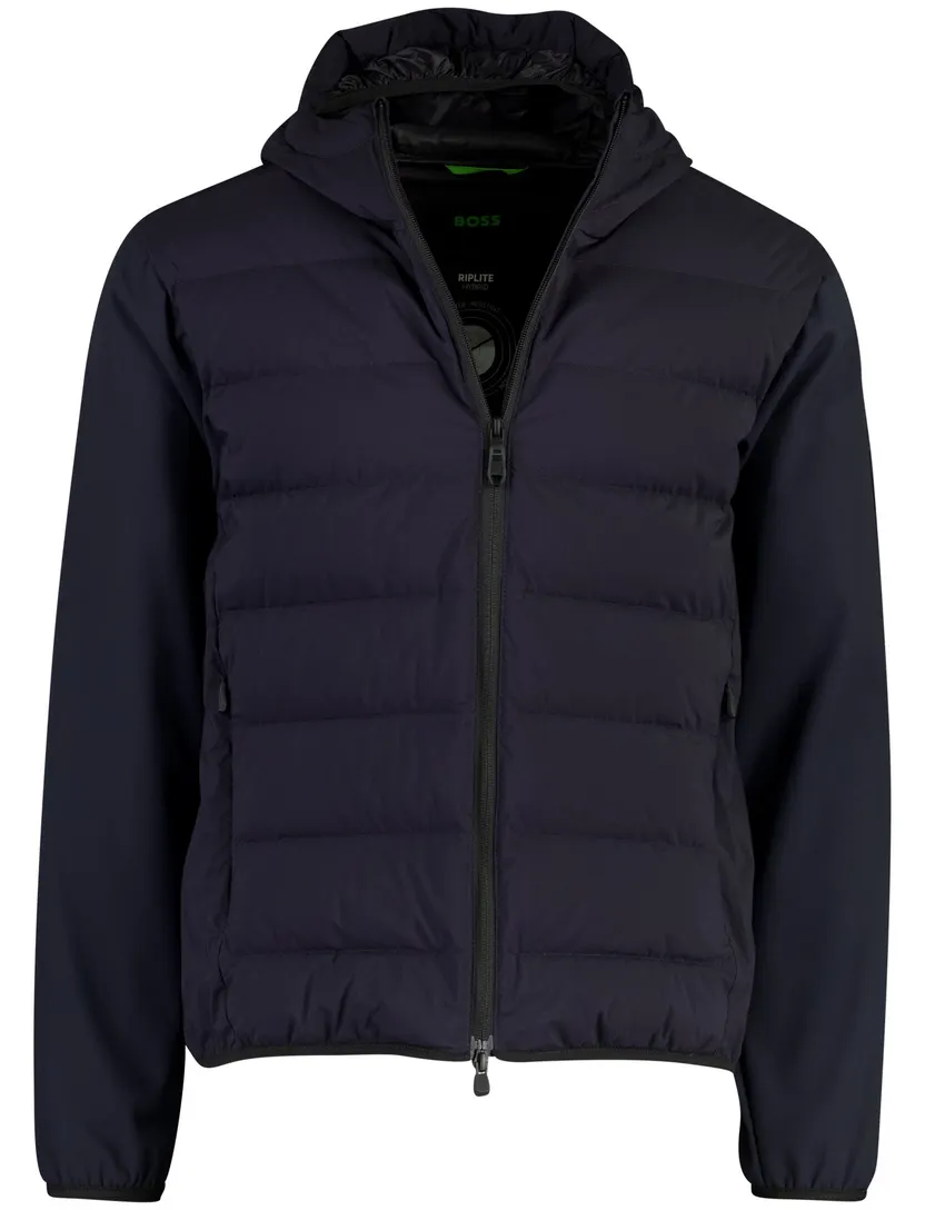 Gewatteerde jas BOSS Green donkerblauw