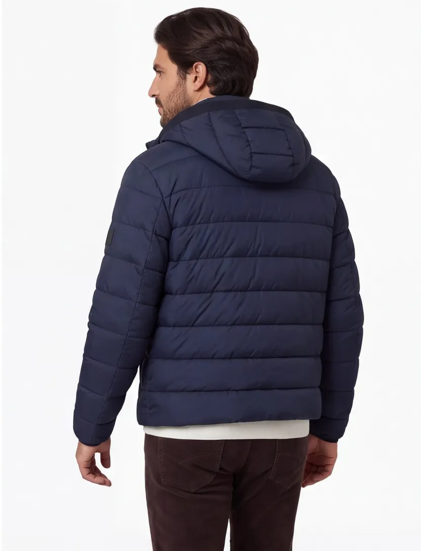 Gewatteerde jas BOSS Orange donkerblauw