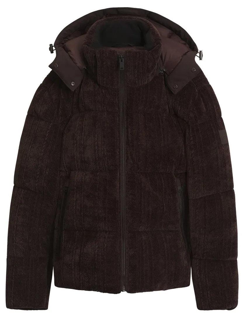 Pufferjas BOSS Orange bruin Style Ofrost