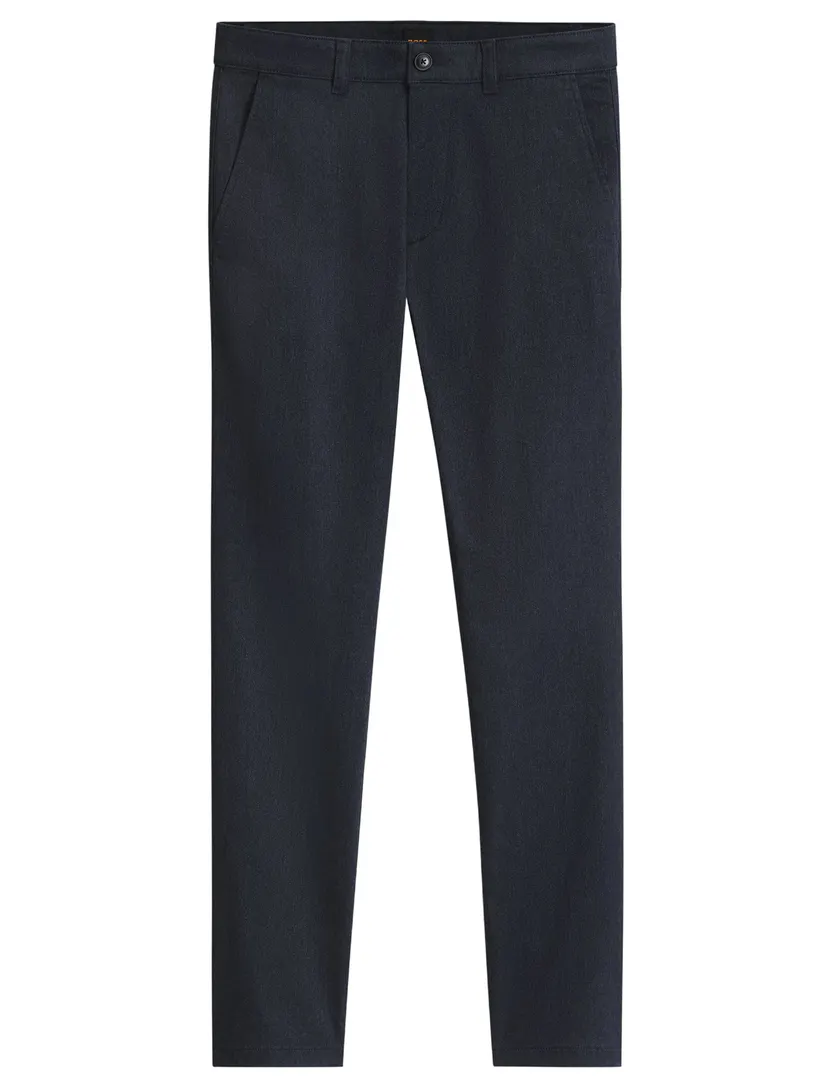 Broek BOSS Orange donkerblauw normale fit