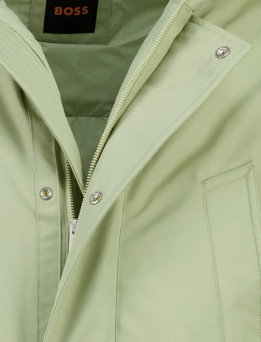 BOSS Orange parka mint groen waterafstotend