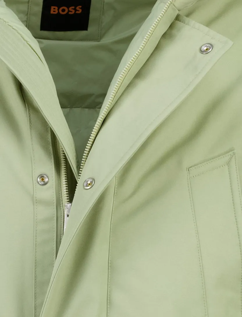 Parka BOSS Orange mint groen waterafstotend
