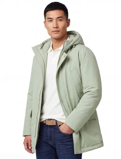 Hugo Boss BOSS Orange parka mint groen waterafstotend
