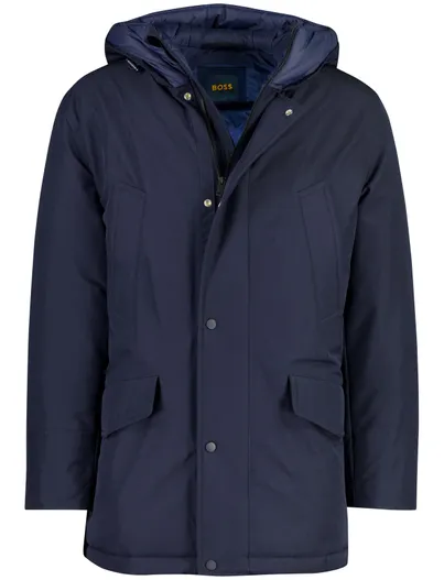 Hugo Boss Parka jas BOSS Black donkerblauw polyester