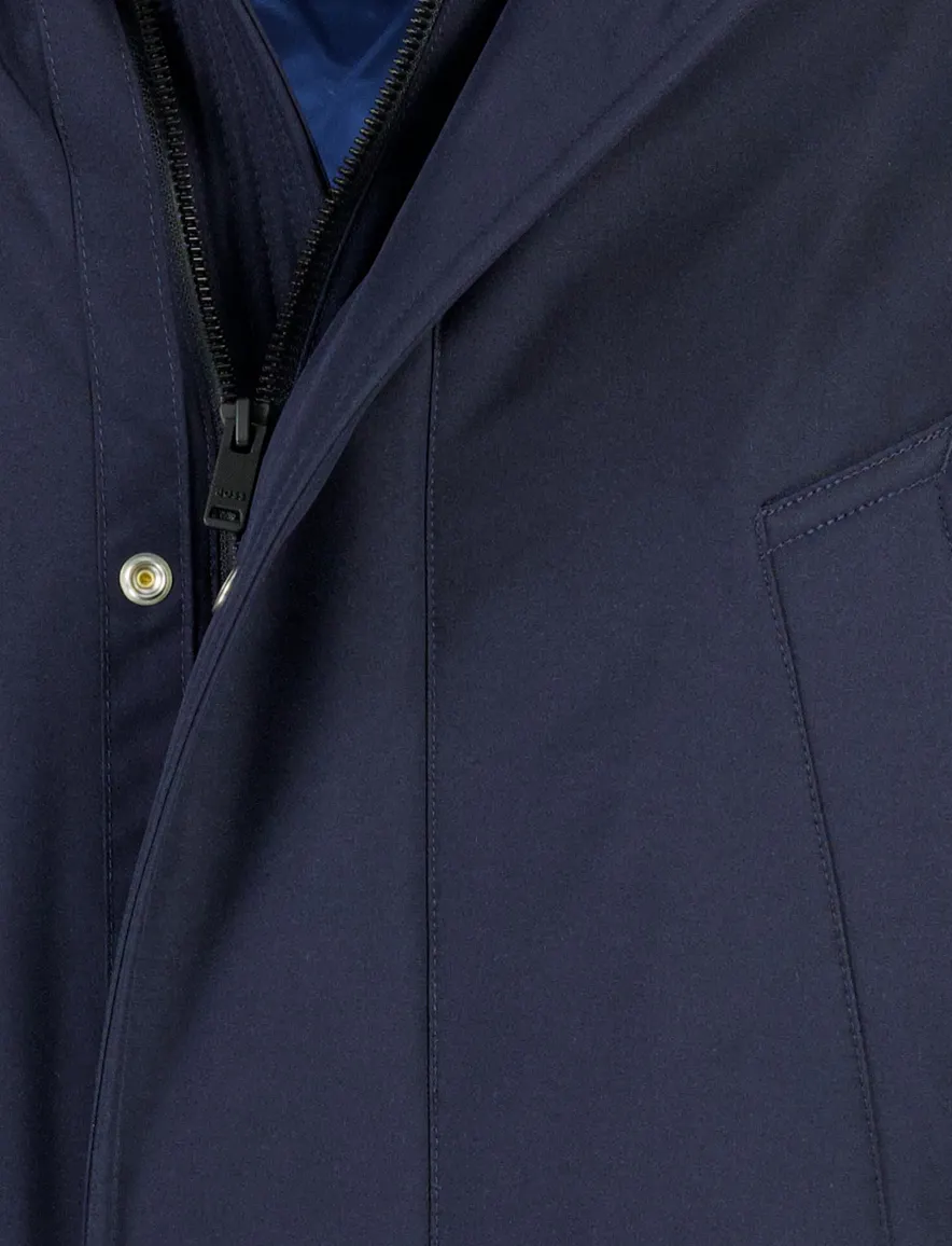 BOSS Black parka jas donkerblauw waterafstotend