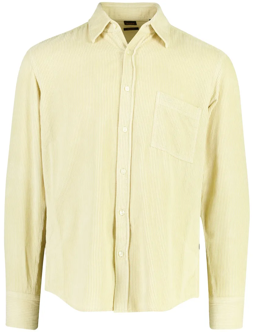 Overhemd BOSS Orange creme corduroy