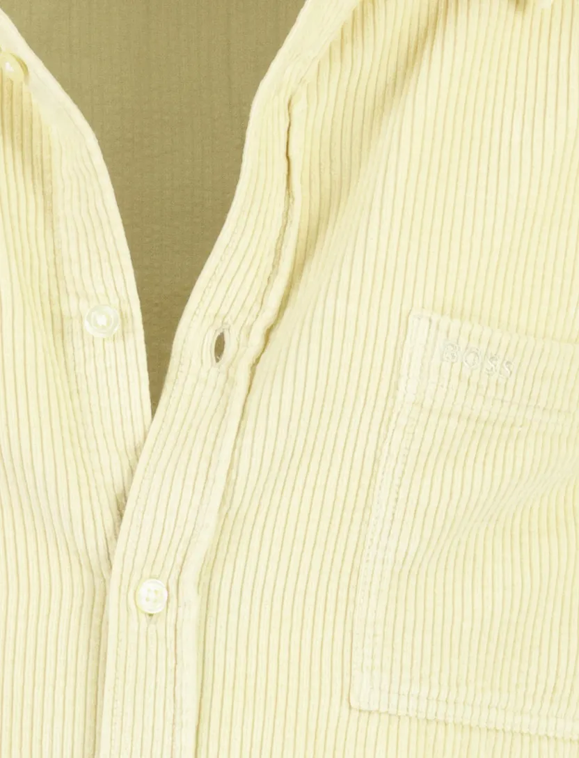 Overhemd BOSS Orange creme corduroy