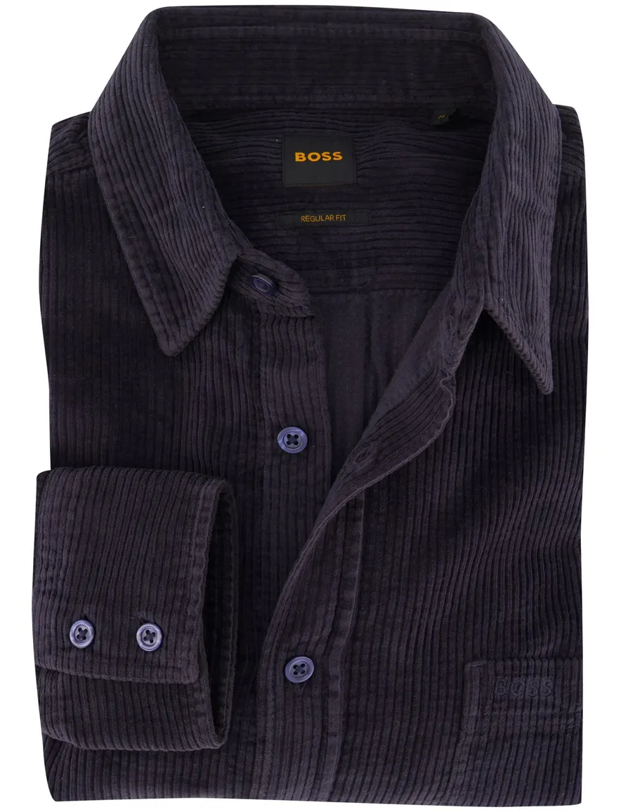 Overhemd BOSS donkerblauw