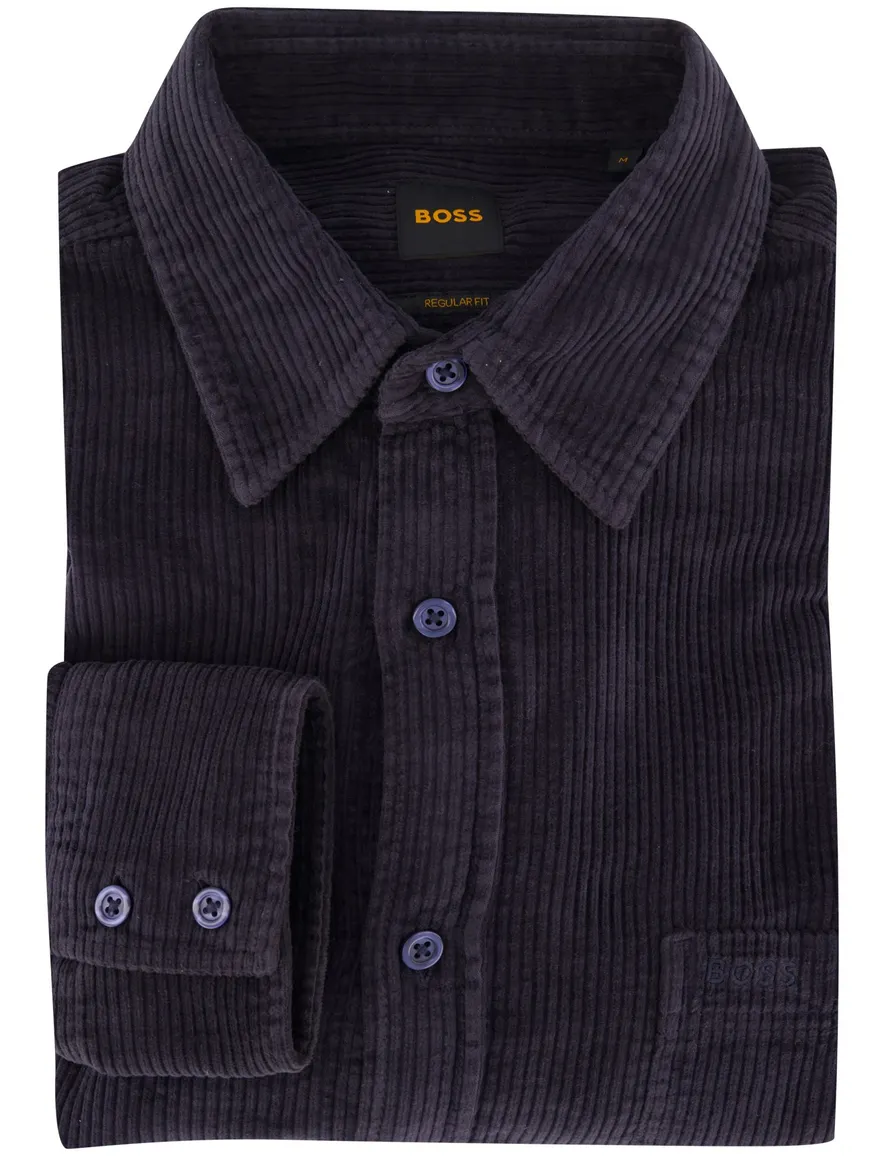 Overhemd BOSS donkerblauw
