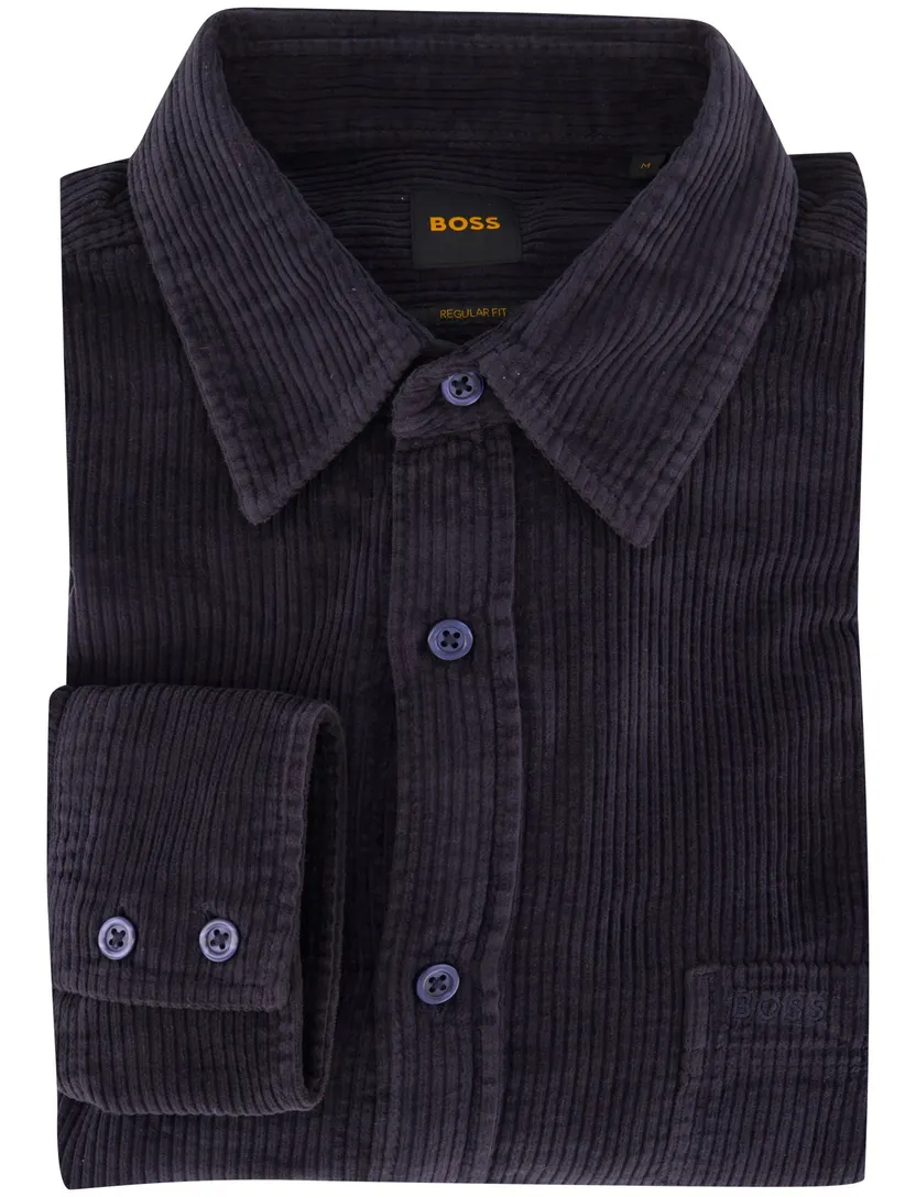 Overhemd BOSS Orange donkerblauw