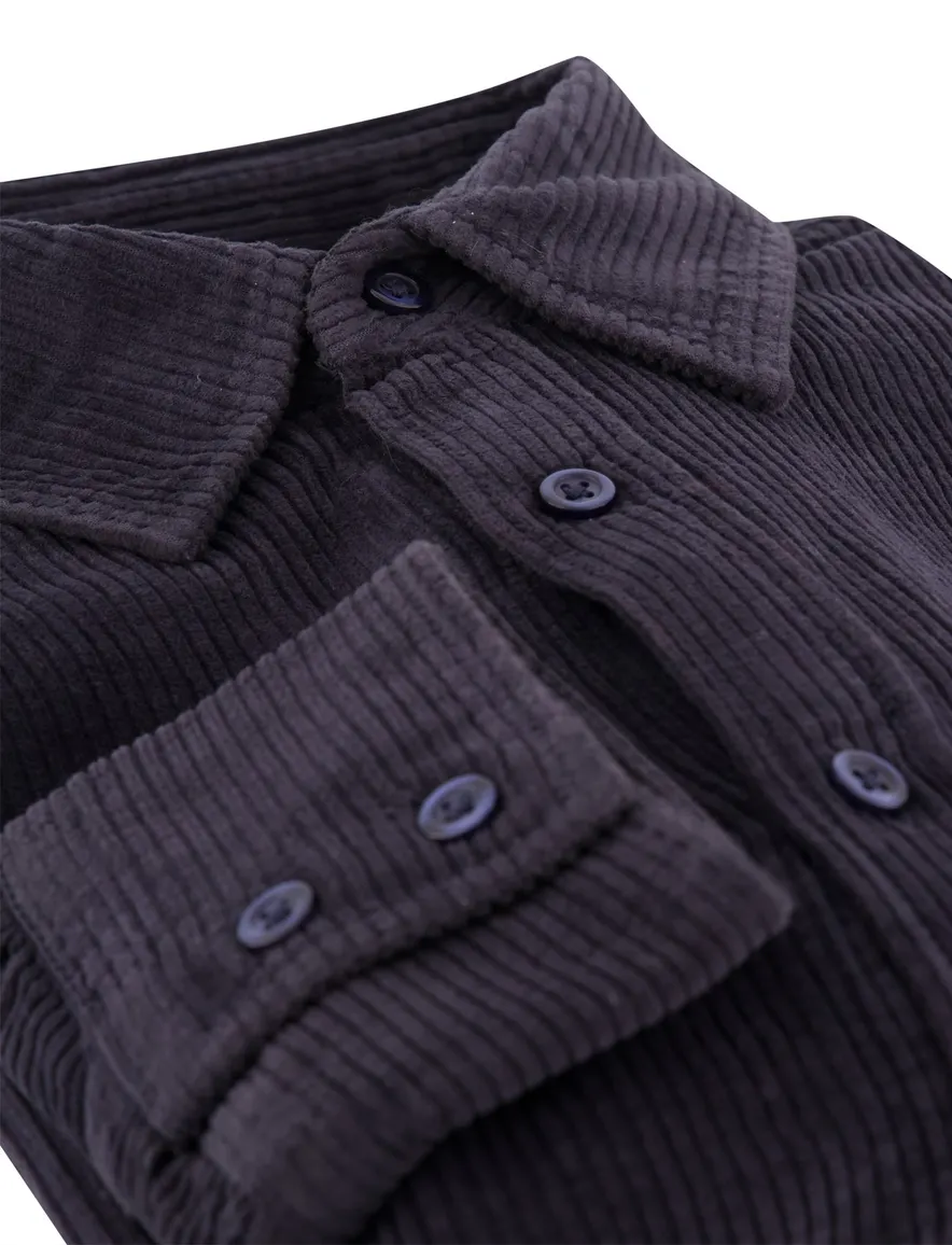 BOSS Orange overhemd donkerblauw rib