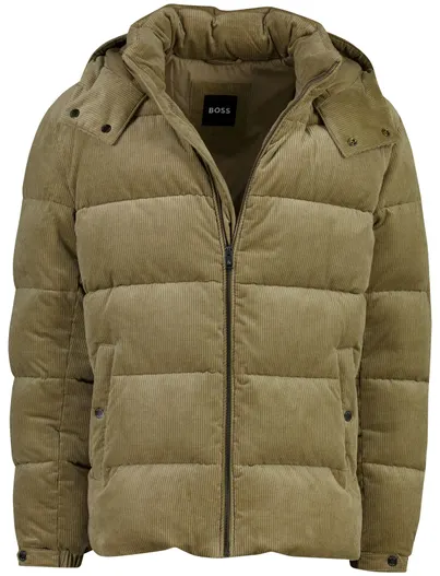 Hugo Boss BOSS Black gewatteerde jas khaki