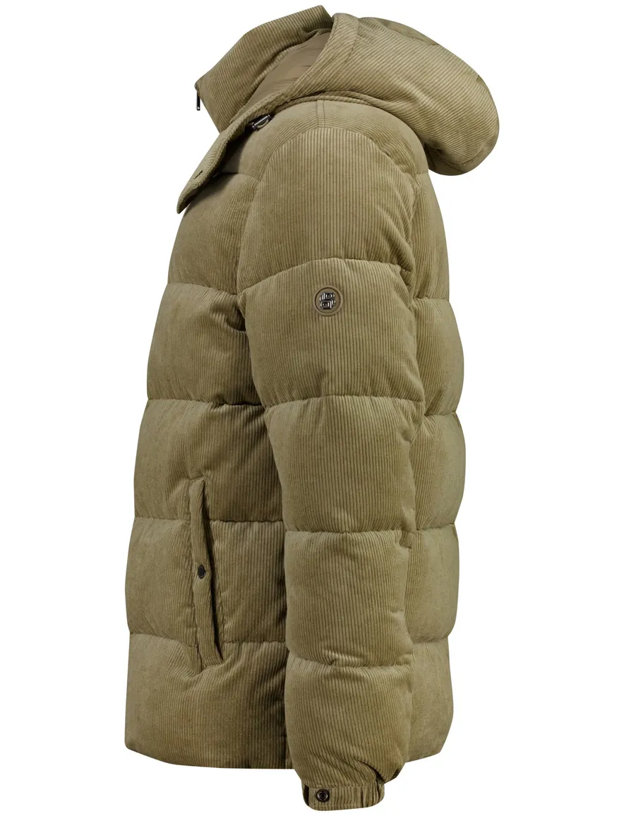 BOSS Black gewatteerde jas khaki