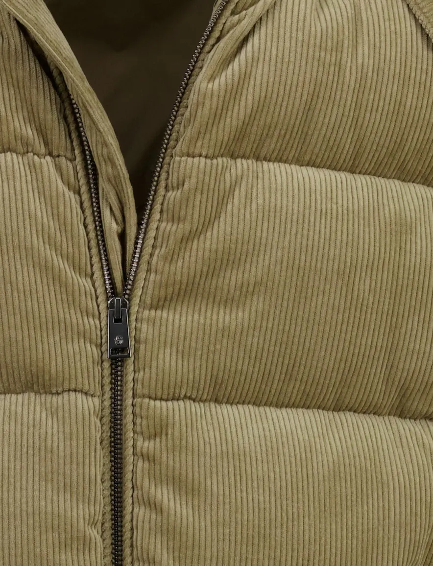 BOSS Black gewatteerde jas khaki