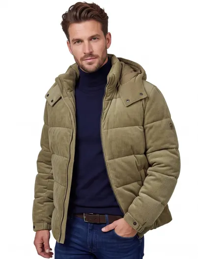 Hugo Boss BOSS Black gewatteerde jas khaki