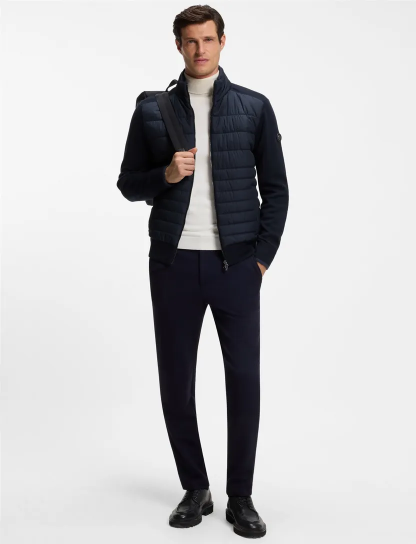 Vesten BOSS Black donkerblauw gewatteerd voorpand
