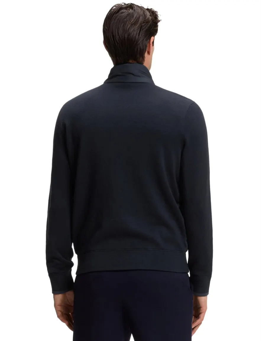 BOSS Black vest donkerblauw met gewatteerd voorpand