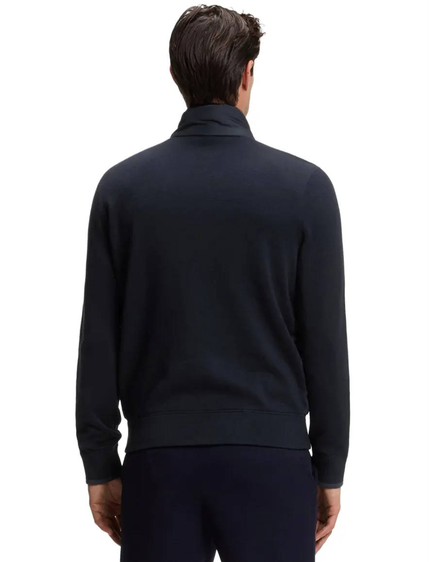 BOSS Black vest donkerblauw met gewatteerd voorpand
