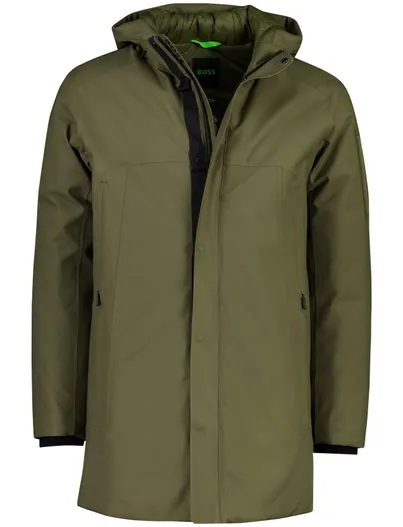 Hugo Boss BOSS Green parka jas donkergroen gevoerd