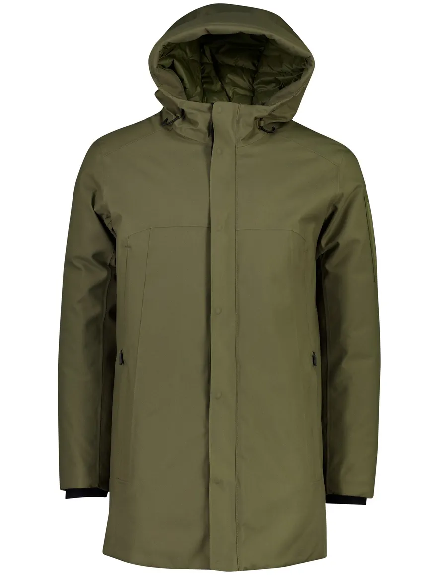 BOSS Green parka jas donkergroen gevoerd