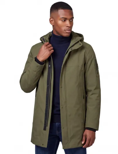 Hugo Boss BOSS Green parka jas donkergroen gevoerd
