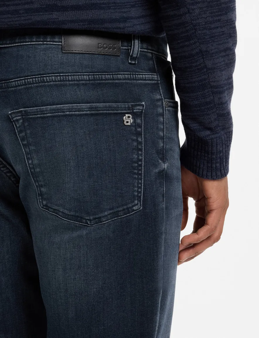 BOSS Orange broeken donkerblauw 5 pocket spijker