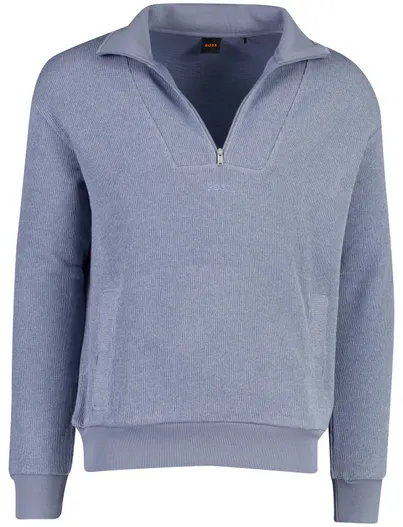 Hugo Boss BOSS Orange trui half zip blauw