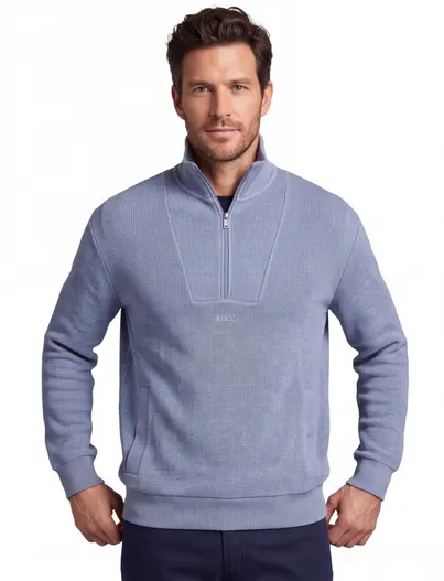 Hugo Boss BOSS Orange trui half zip blauw