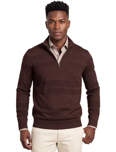 Hugo Boss BOSS Black trui bruin half zip