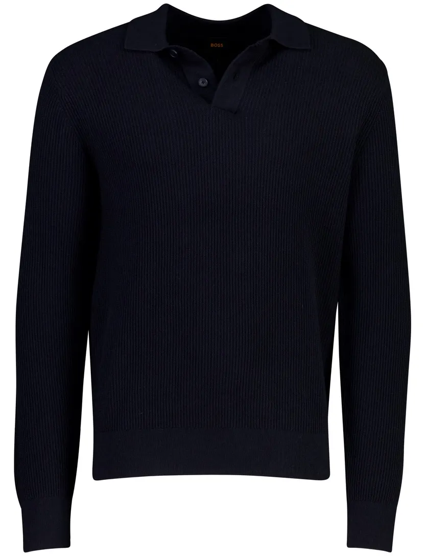 Poloshirt BOSS Orange donkerblauw wol