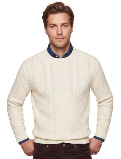 Hugo Boss BOSS Orange trui beige met structuur