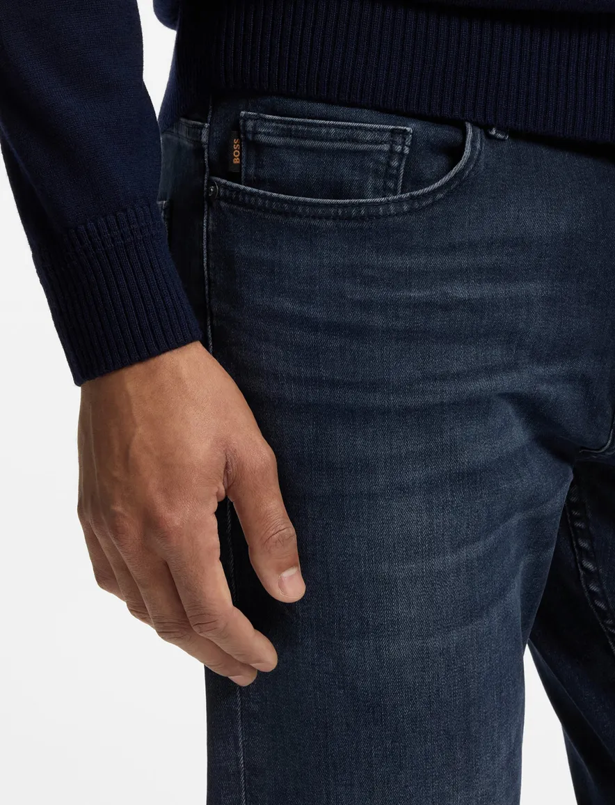 BOSS Orange spijkerbroek donkerblauw 5 pocket model