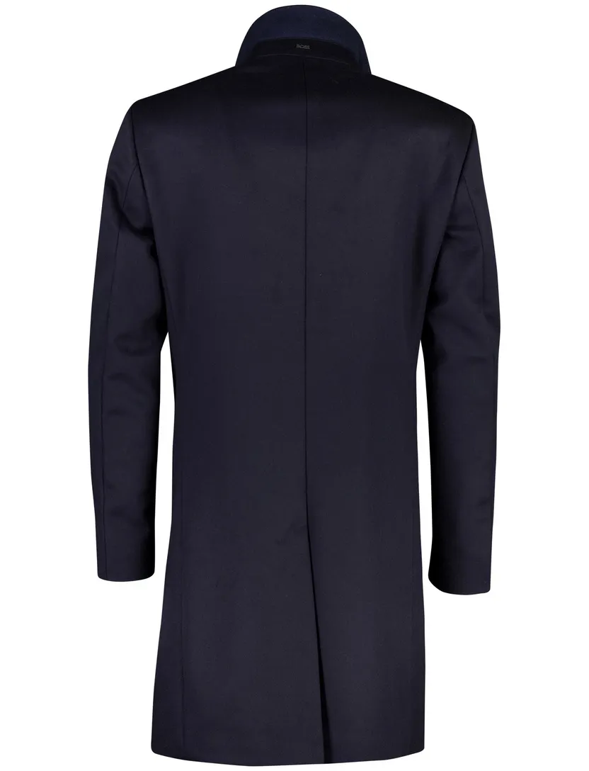 Overjas BOSS Black donkerblauw met rits