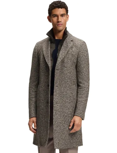 Hugo Boss Overjas BOSS Black bruin gemeleerd