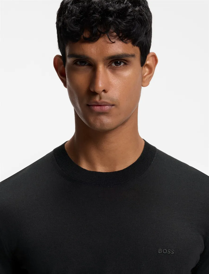 BOSS Black trui ronde hals zwart