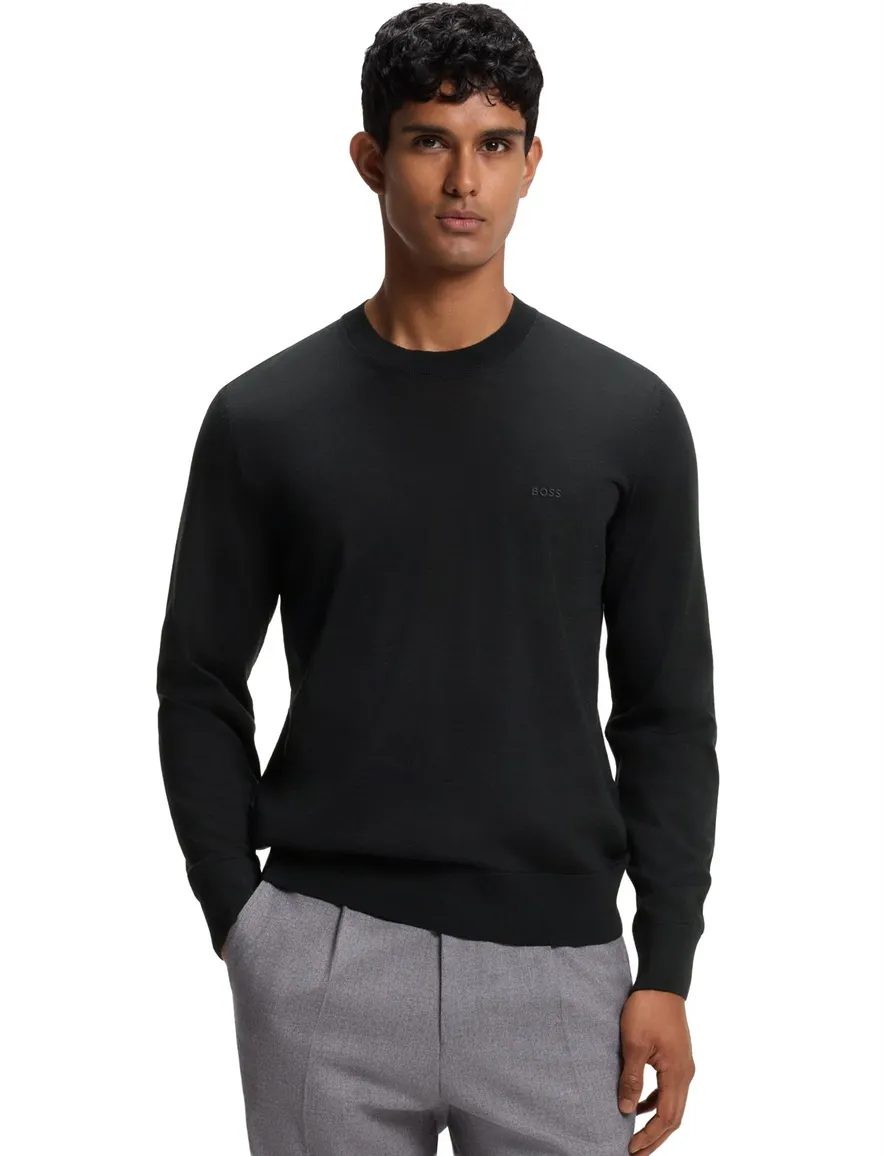 BOSS Black trui ronde hals zwart