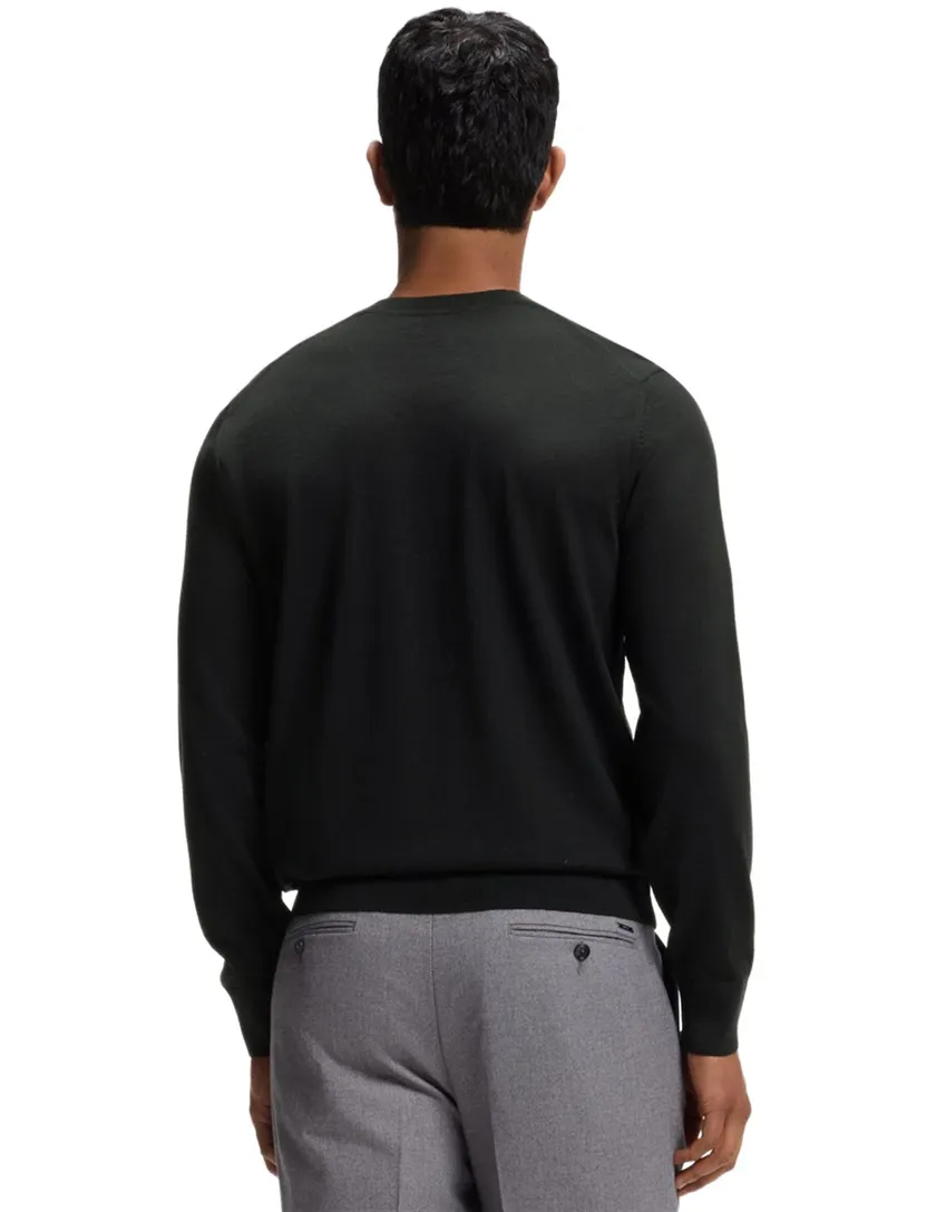 BOSS Black trui zwart ronde hals