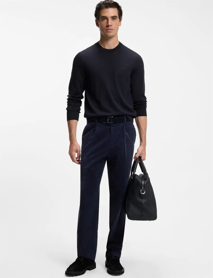 BOSS Black trui ronde hals donkerblauw