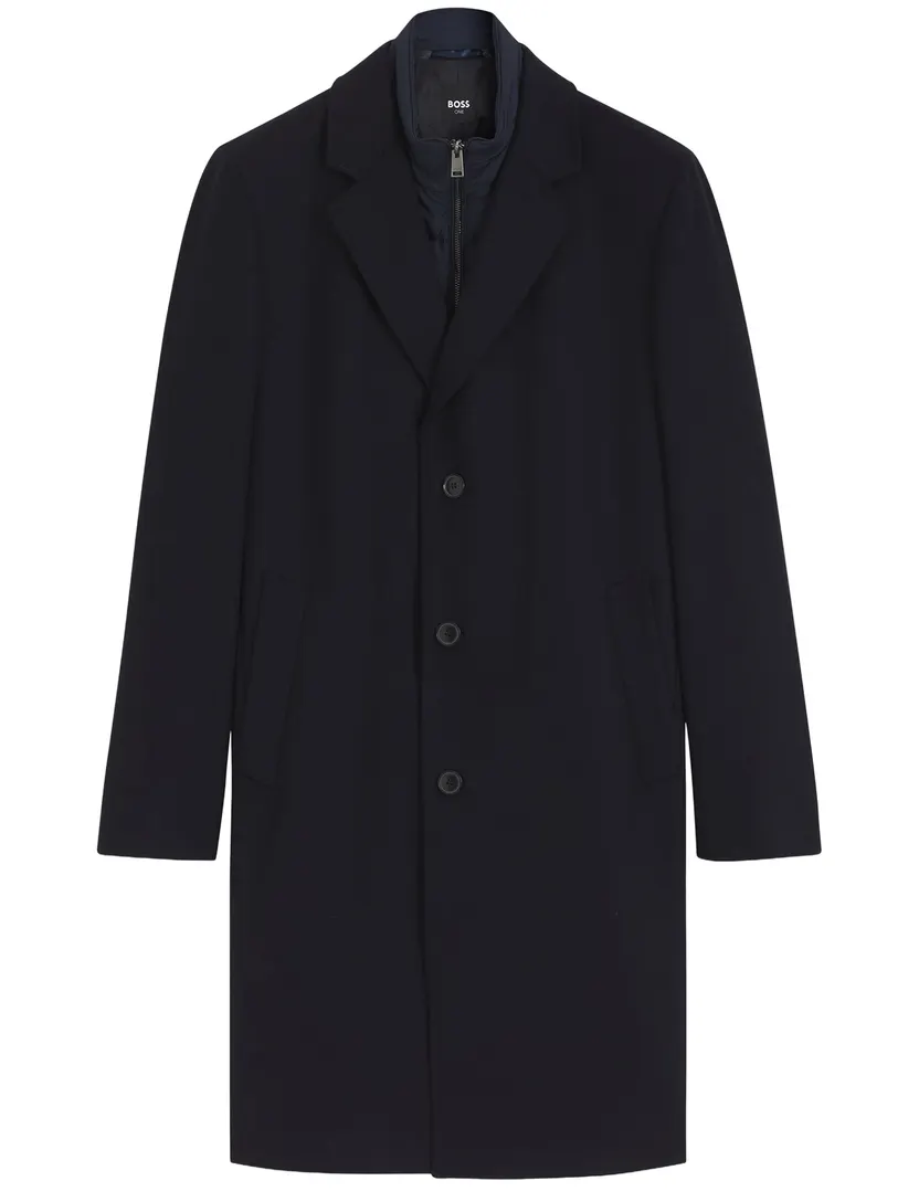 Overjas BOSS Black donkerblauw onderjas met rits