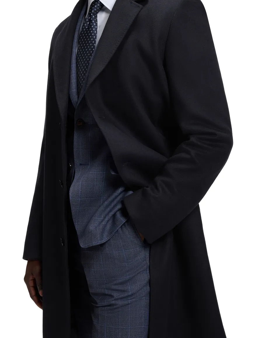 BOSS Black overjas navy wol met onderjas met rits