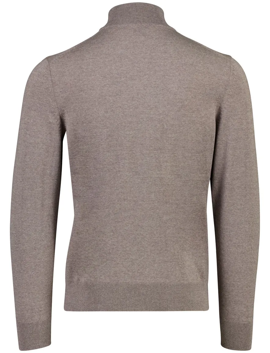 BOSS Black trui beige gemeleerd half zip