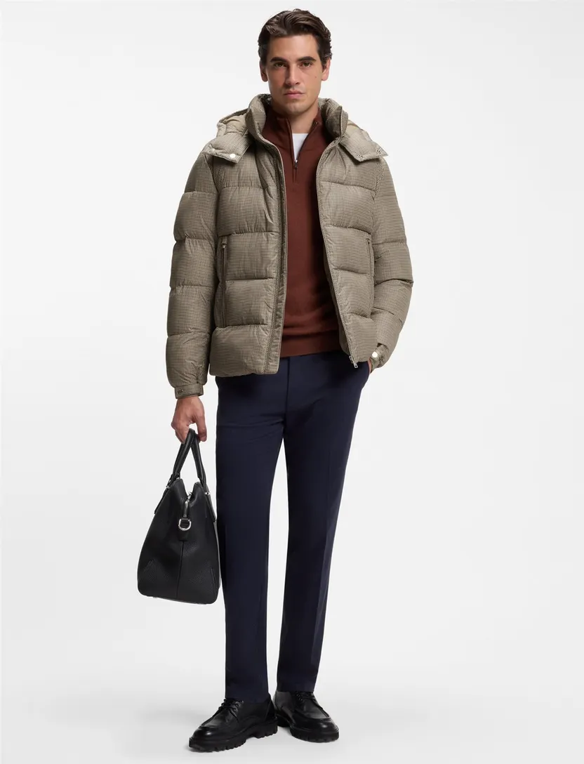 Pufferjas BOSS Black beige normale fit