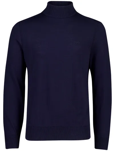 Hugo Boss BOSS Orange trui turtleneck donkerblauw gebreid