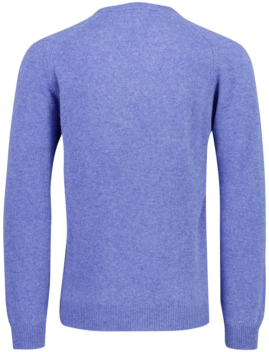Alan Paine trui blauw gebreid met v hals