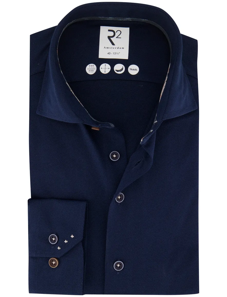 Overhemd R2 donkerblauw
