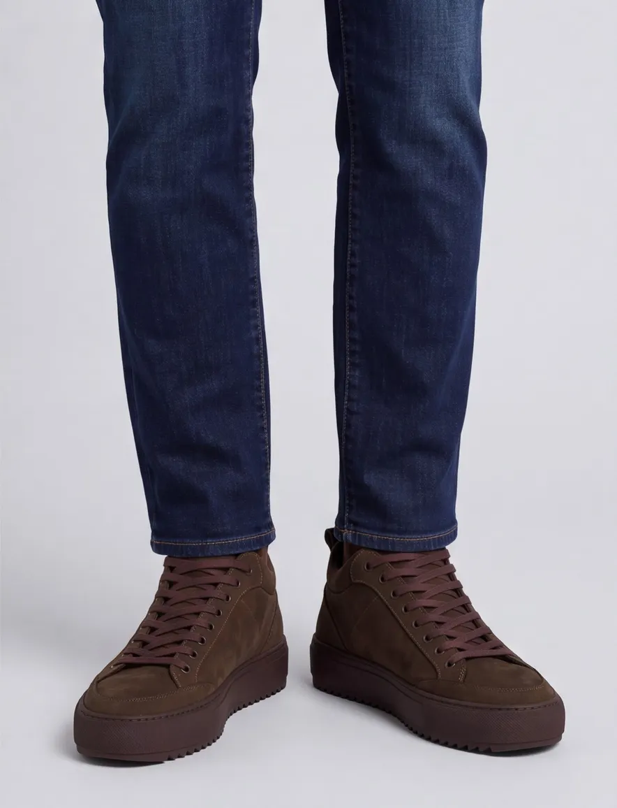 Rehab sneakers bruin effen